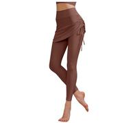 Yoga Pants,Women's Two Piece Flashing Yoga Pants Nude Feeling Hip Covering High Elastic Drawstring High Waisted And Hip Lifting Dance Pants Sports And Fitness Pants