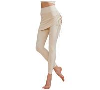 Yoga Pants,Women's Two Piece Flashing Yoga Pants Nude Feeling Hip Covering High Elastic Drawstring High Waisted And Hip Lifting Dance Pants Sports And Fitness Pants