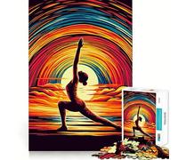 Yoga Pop Art Sunset Jigsaw Puzzle 1000 Piece Focus Boost Fun Advanced Laser Cutting Tech Travel-friendly Brain Game Gift (50x75cm)