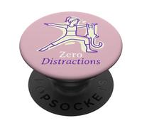 Yoga Pose Cat Lover Illustration | Zero Distractions PopSockets Adhesive PopGrip