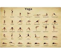 Yoga Pose Chart Metal Signs Retro Poster Practice Yoga Guide Posters Home Gym Workout Sign Club Room Classroom Office Studio Wall Decor Vintage Print Plaque es 8"x12"