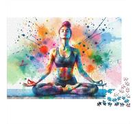 Yoga Pose Colourful Art 1000 Piece Jigsaw Puzzle Paper For Adults Meditation Relaxation Gift 38x26cm/1000pcs