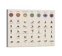 Yoga Poses Print Sun and Moon Salutation Fitness Zen Chakra Affirmations Print,Limbs of Yoga Poster,The Subtle Body Poster,Chakra and Yoga Poster Spiritual Wall Art Canvas Painting Decor (SKU11,16
