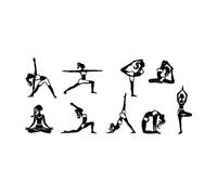 Yoga Poses Wall Sticker for Room Decor, Inspiring Yoga Posture Wall Mural Art Transfer for Sport Studio Room Decoration