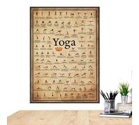 Yoga Posters - Yoga stretches posters for the body | Gym plaques to increase flexibility and stretch workout schedule, the poster features vivid colors and images on the surfaces.