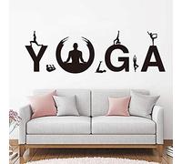 Yoga posture Wall Decals Vinyl Modern Yoga Gym Wall Sticker Yoga Sport benefits of practice Workout Wall Decor Wallpaper 58X18cm