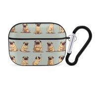 Yoga Pug AirPods Pro Case Cover with Keychain Ring PC Hard Shell Protective Case for AirPods Pro 2nd for Women Men Generation Easy Open Full Drop Protection Cover Black-Style