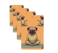 Yoga pug Car Air Freshener Cards for Women Men 4 Pack Cute Car Accessories Long Lasting Scent Car Diffuser Hanging Auto Aromatherapy Tablets Car Fresheners Gifts