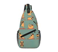Yoga Pug Crossbody Sling Bag Crossbody Shoulder Chest Bag Shoulder Strap Waist Fanny Pack Men Women