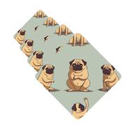 Yoga pug Cute Car Air Freshener Cards for Women Men 4 Pack Cute Car Accessories Long Lasting Scent Car Diffuser Hanging Auto Aromatherapy Tablets Car Fresheners Gifts