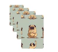 Yoga pug Cute Car Air Freshener Cards for Women Men 4 Pack Cute Car Accessories Long Lasting Scent Car Diffuser Hanging Auto Aromatherapy Tablets Car Fresheners Gifts
