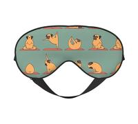 Yoga Pug Double Sided Sleep Mask Soft Comfortable Light Blocking Eye Cover for Night Rest