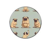 Yoga Pug Fridge Sticker Funny Fridge Magnets Novelty Round Fridge Magnets Reusable for Whiteboard, Locker, Kitchen, Office- Strong Decor Magnetic Stickers