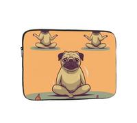 Yoga Pug Laptop Case 17 inch, Shockproof Protective Computer Sleeve Cover Water Resistant Laptop Bag Carrying Tablet Cover Briefcase Handbags Gifts for Men Women