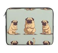 Yoga Pug Laptop Sleeve Case 15inch, Shockproof Protective Case, 10-17 Inch Computer Sleeve, Water Resistant Laptop Briefcase for Men Women Compatible with MacBook Air/Notebook/Tablet