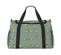 Yoga Pug Print Ample Space Travel Duffle Bags Large Capacity Hand Travel Bag for Airplane Weekend