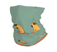 Yoga Pug Print Face Mask Cover Cold Weather Scarf Gaiter Scarf Windproof Winter Neck Warmer For Men And Women