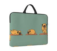 Yoga Pug Print Protective 14 Inch Laptop Case,Laptop Sleeve With Handle Compatible,Carrying Computer Bag