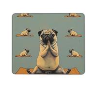 Yoga Pug Printed Gaming Mouse Pad 9.5x7.9 Inches, Non-Slip Rubber Base Laptop Mousepad Desk Mat with Stitched Edges for Gamer, Office, Home