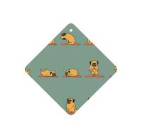Yoga Pug Printing 10 Pieces Air Freshener Car Hanging Cards Air Freshener Sheets With Rope For Cars Home
