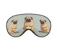 Yoga Pug Sleeping Mask, Light Blocking Eye Mask, Comfortable and Soft, Eye Cover with Elastic Band, Suitable for Men and Women, Suitable for Travel/Sleeping