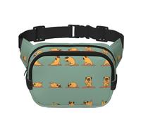 Yoga Pug Square Double Layer Waist Bag Belt Fanny Pack Purse with Adjustable Strap, Running, Travel, Hiking