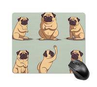 Yoga Pug Square Mouse Pad Portable Computer Mousepad with Non-Slip Rubber Base 18 * 22cm Ultra-Thin Gaming Mouse Mat for Computer Laptop Office Desk Accessories