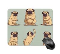 Yoga Pug Square Mouse Pad Portable Computer Mousepad with Non-Slip Rubber Base 20 * 25cm Ultra-Thin Gaming Mouse Mat for Computer Laptop Office Desk Accessories