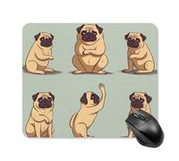 Yoga Pug Square Mouse Pad Portable Computer Mousepad with Non-Slip Rubber Base 25 * 30cm Ultra-Thin Gaming Mouse Mat for Computer Laptop Office Desk Accessories