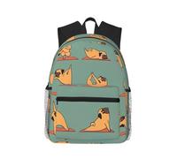 Yoga Pug Stylish Travel Backpack Lightweight Water Protection Laptop Backpack for College Work Work Black, One Size, Black, Rozmiar uniwersalny