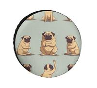Yoga Pug Tire Covers Waterproof Anti UV Tire Cover 24inch Single Axle Wheel Covers for RV Truck SUV Trailer Universal for All Seasons