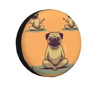 Yoga Pug Waterproof Dustproof Spare Tire Cover for Car Wheels Portable for RV SUV Truck Trailer Accessories 16 Inch