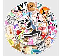 Yoga Scrapbook Stickers 50PCS Meditation Pose Aesthetic Pack for Journals Laptops Water Bottles, Fitness Mindfulness Theme Decoration Set for Teens Adults Craft Use