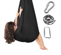 Yoga Sensory Swing Set indoor, Aerial Hammock, Inversion Swing Sling Hammock(Black)