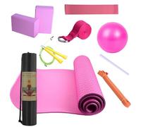Yoga Set for Beginners, Beginner Yoga Kit | Fitness Mat with Ball - Fitness Equipment for Women and Men Includes Latex Resistance Band, Ban