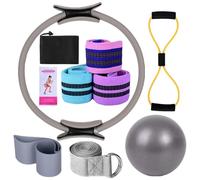 Yoga Sets for Women, Pilates Ring Set, Pilates Ring Kit, Yoga Bands, Home Equipment, Stretchy Strap, Multifunctional Workout Accessories for Women