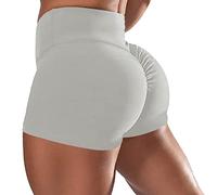 Yoga Sexy Lifting Shorts Running Womens Shorts Shorts Ruched Butt Workout High Booty Dukes Waisted Twerking Daisy Yoga Pants Womens Short Tights (Grey, L)