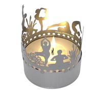 Yoga Shadow Play Candle: Serene Silhouette Motifs for Meditation & Yoga | Mindfulness Gift for Yoga Enthusiasts | Tranquil Room Décor