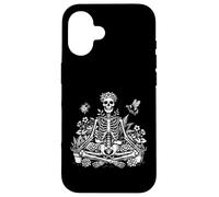 Yoga Skeleton Grounded Botanical Art Meditating Anatomy Case for iPhone 16