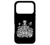 Yoga Skeleton Grounded Botanical Art Meditating Anatomy Case for iPhone 17 Pro