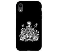 Yoga Skeleton Grounded Botanical Art Meditating Anatomy Case for iPhone XR