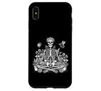 Yoga Skeleton Grounded Botanical Art Meditating Anatomy Case for iPhone XS Max