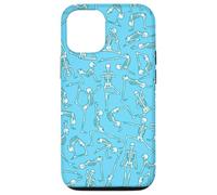 Yoga Skeleton Meditating Yogi Zen Poses Blue Pattern Case for iPhone 12/12 Pro