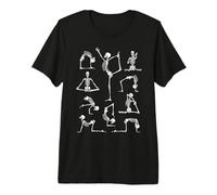 Yoga Skeleton Meditating Yogi Zen Poses Halloween Pattern Premium T-Shirt