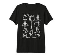 Yoga Skeleton Meditating Yogi Zen Poses Halloween Pattern Premium T-Shirt