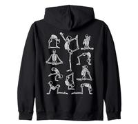 Yoga Skeleton Meditating Yogi Zen Poses Halloween Pattern Zip Hoodie