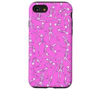 Yoga Skeleton Meditating Yogi Zen Poses Pink Pattern Case for iPhone SE (2020) / 7/8