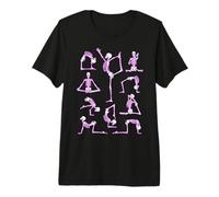 Yoga Skeleton Meditating Yogi Zen Poses Pink Pattern Premium T-Shirt