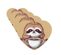 Yoga Sloth Coffee Car Air Fresheners Cards Set of 4 Pieces Personalized Car Fresheners Gifts for Men Women Auto Aromatherapy Tablets Hanging Scented Cards for Wardrobe Bathroom
