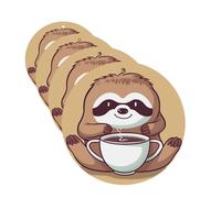 Yoga Sloth Coffee Car Air Fresheners Cards Set of 4 Pieces Personalized Car Fresheners Gifts for Men Women Auto Aromatherapy Tablets Hanging Scented Cards for Wardrobe Bathroom
